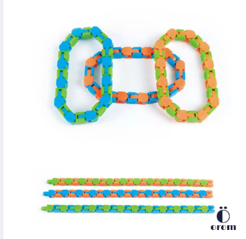 Wacky Tracks Snap and Click Fidget Toy Tracks Snap and Toys for Sensory Kids Snake Puzzles Decompression 24 Section Chain, 8 image