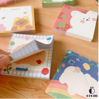 100 Sheets Kawaii Bear Family Series Memo Pad Student Notebook Stationery Cute Diary Sticky Notes, 4 image