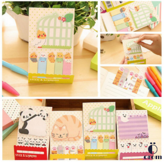 Multi Color Cute Animal Cat Panda Bird Ghost Sticky Notes & Bookmarks, 5 image