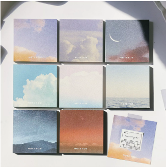 Ins Light And Shadow Series Writing Pads Sky & Clouds Portable Memo Pad Diary Stationary Flakes Scrapbook Vintage