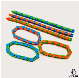 Wacky Tracks Snap and Click Fidget Toy Tracks Snap and Toys for Sensory Kids Snake Puzzles Decompression 24 Section Chain