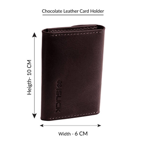 Chocolate Leather Card Holder SB-W120, 3 image