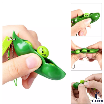 Edamame Peas Hand Fidget Toy Funny Squeeze-a-Bean Popper Stress Relief Keychain Fun Beans Squeeze Toys, 4 image