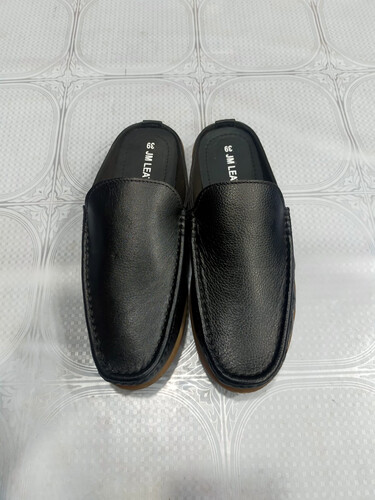 JM Leather Half Show Genuine Leather and Crepe Sole Comfortable Shoes, Color: Black, Size: 40