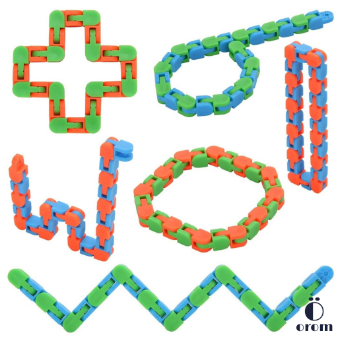 Wacky Tracks Snap and Click Fidget Toy Tracks Snap and Toys for Sensory Kids Snake Puzzles Decompression 24 Section Chain, 6 image
