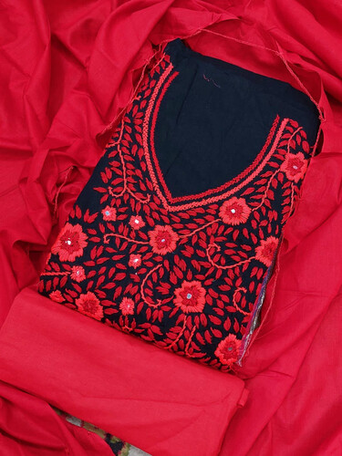Cotton fulkari collection- Black & Red