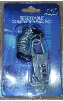 Helmet Security 3-Digit Combination Lock for Helmet and Others Sports Gear, 2 image