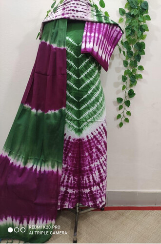 Cotton sibori batik collection- Green & Purple