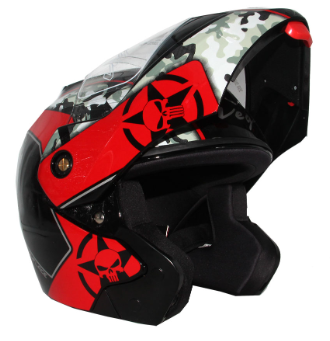 Vega Crux Camo Full Face Helmet-Red Black, 3 image