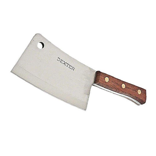 Kitchen Meat Cutting Knife - Brown And Silver
