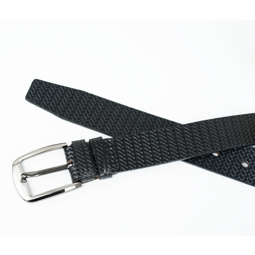 Black Color Cow Leather Party Dice Belt For Men BE-RM03, 3 image