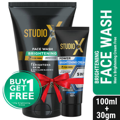 Studio X Brightening Facewash for Men 100ml (30gm Men's Brightening Cream FREE)