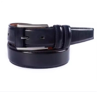 Chocolate and Black PU Leather formal Belt for Men, 2 image