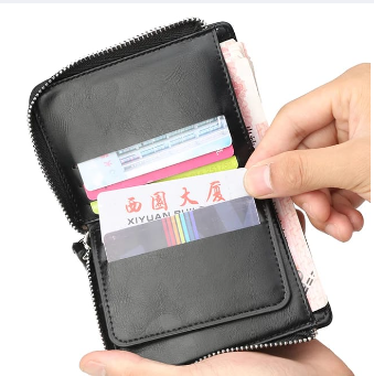 New Arrive RFID Wallet Zipper Wallet Men Stamped Logo Business Gift PU Wallet, 3 image
