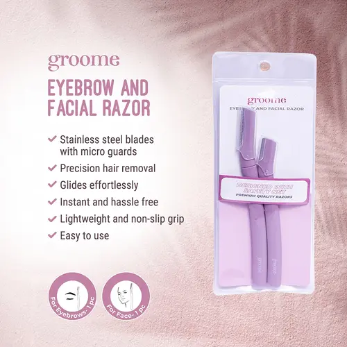 Groome Eyebrow and Facial Razor (Pack of 2pcs), 2 image