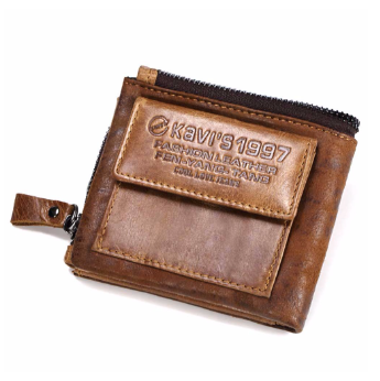 Real Leather Men'S Short Wallet Fashion Casual Zip Wallet Open Multi-Function Coin Purs, 2 image