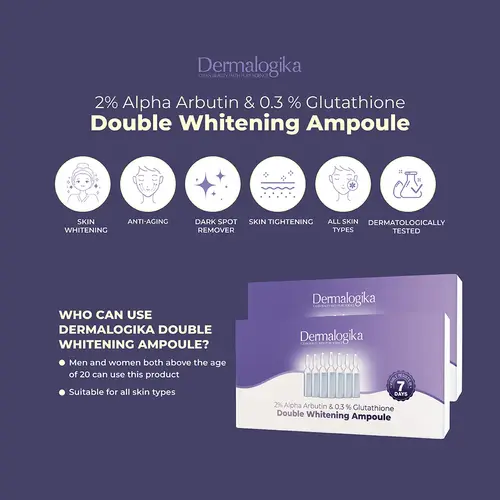 Dermalogika Double Whitening Ampoule with 0.3% Glutathione & 2% Alpha Arbutin 7 pcs, 3 image