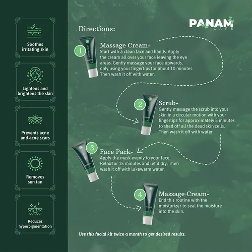 Panam- Herbal Glow Facial Kit 100ml, 2 image