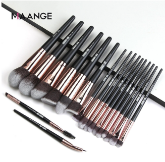 MAANGE 18Pcs Professional Complete Eye & Face Makeup Brushes Set - [Black], 2 image