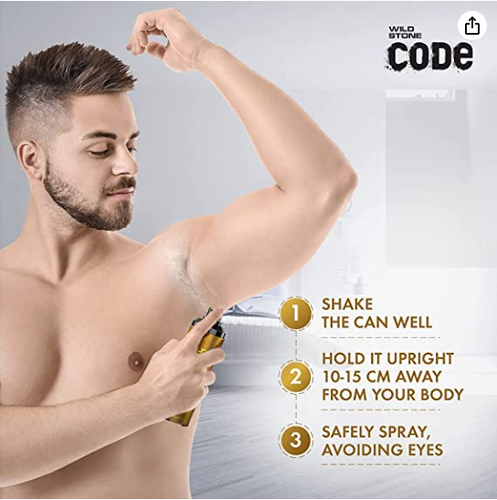 Wild Stone Code Gold Body Perfume Spray for Men, 120ml, 3 image