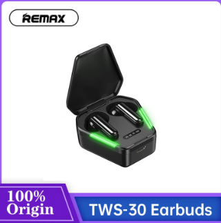 Remax TWS 30 Stereo Gaming Earbuds Zero-Delay Composite Shock Film Dual-Wheat Anti-Impression With Cool Breathing Light