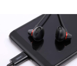 Remax RM-592 Metal Earphone Type-C 47.2 inches (120 cm) HIFI Remote Control Built-in Microphone, 2 image