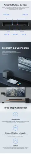 Xiaomi Mi TV SoundBar 6.5 Inchs Subwoofer 100W Home Theater 5 Sound Units 2.1 Channel Multi-input interface, 4 image