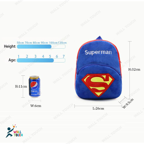 Soft Plush Cute Suparman Toddler Backpack/ School Bag for Kid  Adorable Huggable Toys and Gifts, 5 image