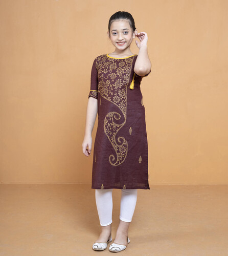Puja Special Kurti For Girls - 18533K, Size: 24