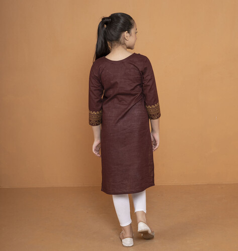 Puja Special Kurti For Girls - 18358K, Size: 30, 3 image