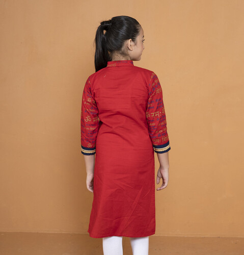 Puja Special Kurti For Girls - 18442K, Size: 24, 3 image