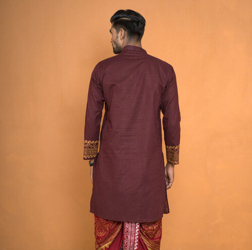 Puja Special Panjabi For Men- 18356P, Size: 38, 3 image