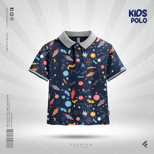 Kids Premium Polo T-Shirt - Planet Shuttle