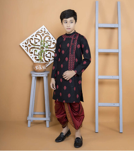 Puja Special Panjabi For Kids- 18487P, Size: 24, 2 image
