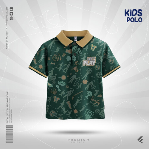Kids Premium Polo T-Shirt - Lets play