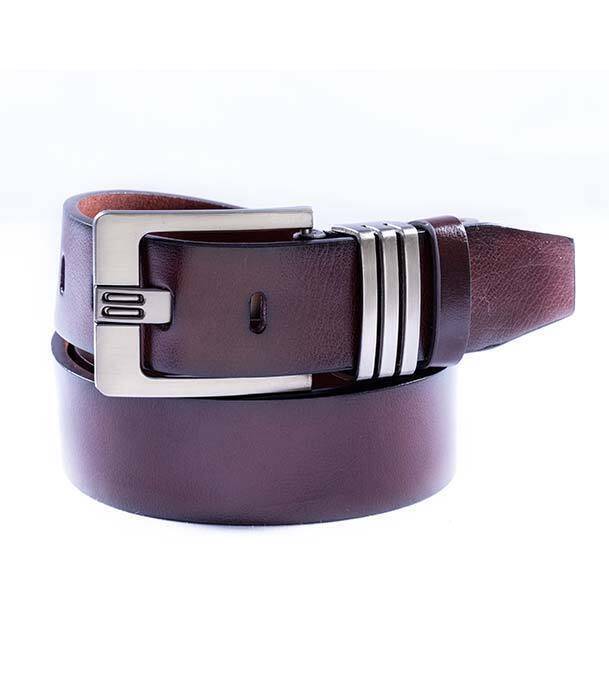 safa leather-  Men's Artificial Leather Formal Belt-Maroon