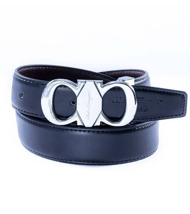 safa leather-  Men's Artificial Leather Black Belt with Stylish Buckle