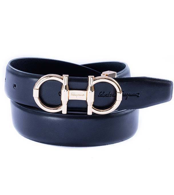 safa leather-Artificial Leather Black Belt with Stylish Golden Buckle