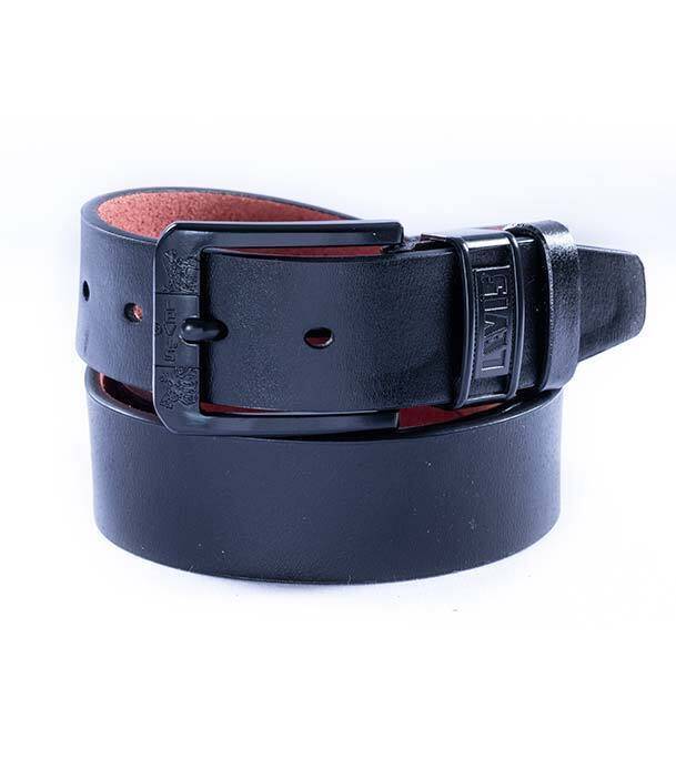 safa leather-Artificial Leather Full Black Men's Belt