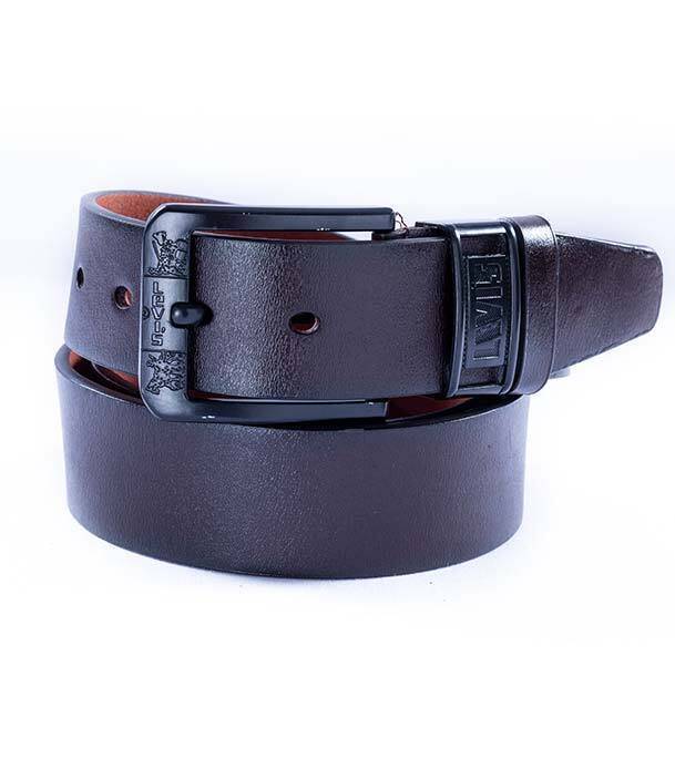 safa leather-Dark chocolate Artificial Leather Formal Belt