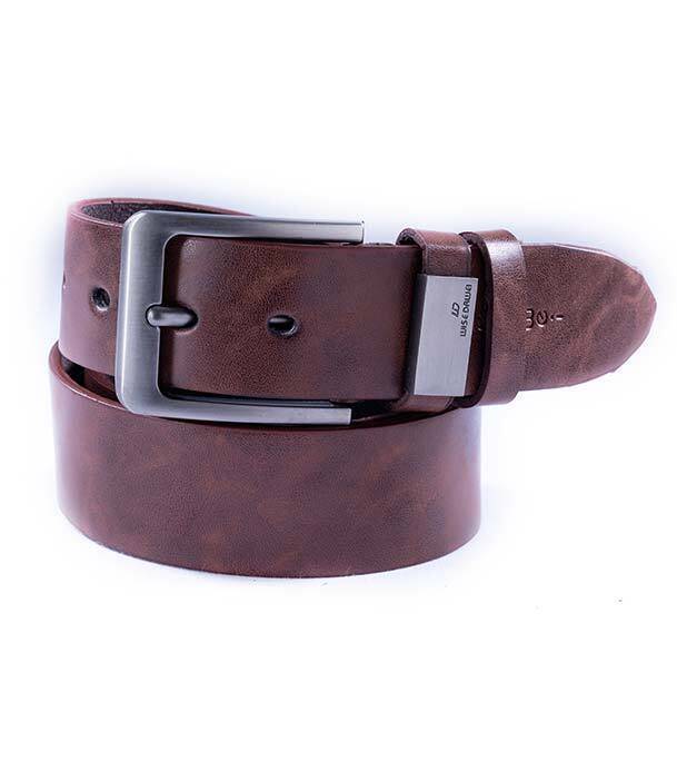 Safa leather-Artificial Leather Belt-Dark Chocolate