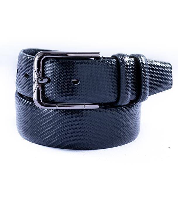 Safa leather-Black Artificial Leather Belt with Stainless Steel Buckle