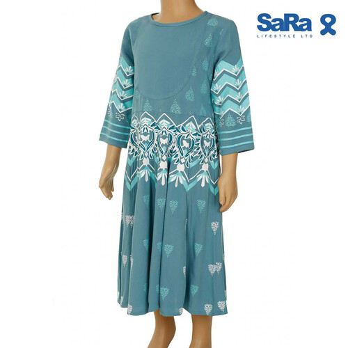 SaRa Girls Kamiz (WKZ21FH1BK-Teal), Baby Dress Size: 2-3 years, 2 image