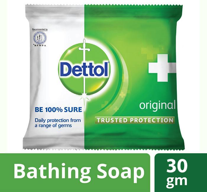 Dettol Soap Original 30gm Bathing Bar, Soap with protection from 100 illness-causing germs