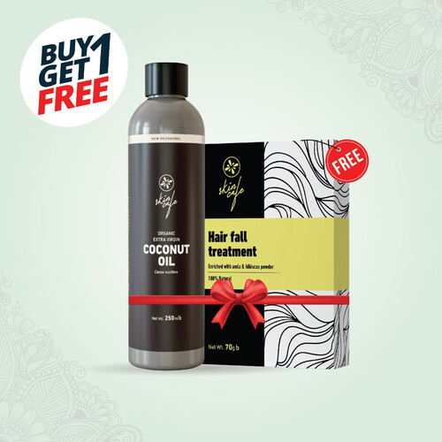Skin Cafe 100% Natural Organic Coconut Oil (250ml) + Skin Cafe Hair Fall Treatment (free)