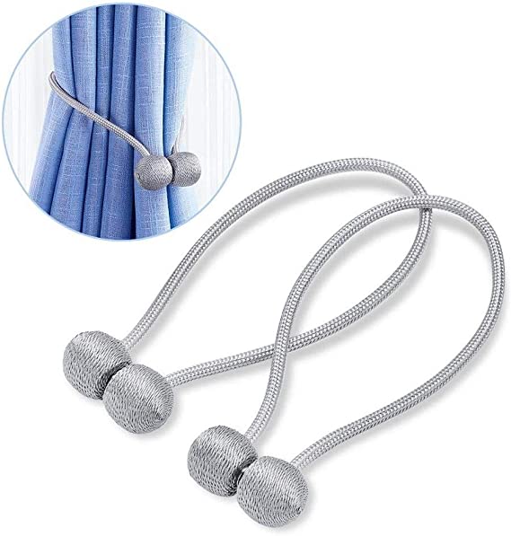 Magnetic Curtain Tiebacks Clips Decorative Window Tie Backs Holders Holdback Rope for Home Office Decorative Living Room