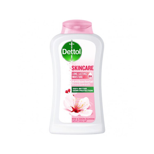 Dettol Antibacterial Body Wash Skincare Rose & Sakura Blossom with 8 Hours Long Lasting Moisture 250ml Shower Gel