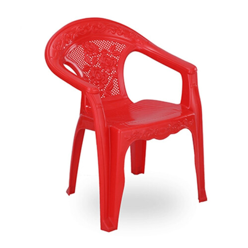 Deluxe Garden Chair (Net Flower) - Red, 2 image