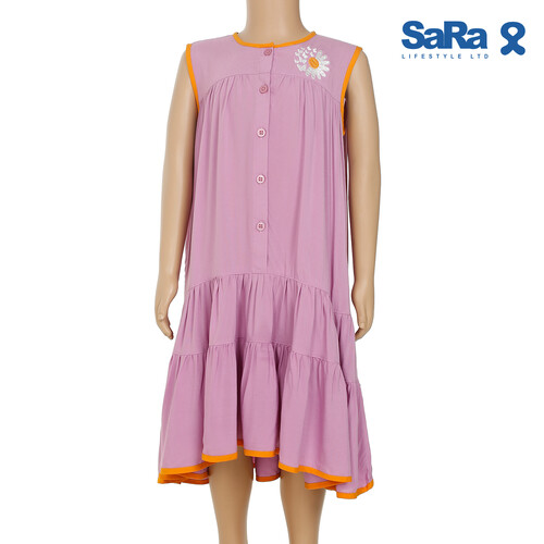 SaRa Girl's Frock (GFR31YKK-Smoky Grape), Baby Dress Size: 2-3 years