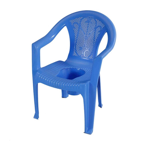 Arm Commode Chair W/O Lid - SM Blue